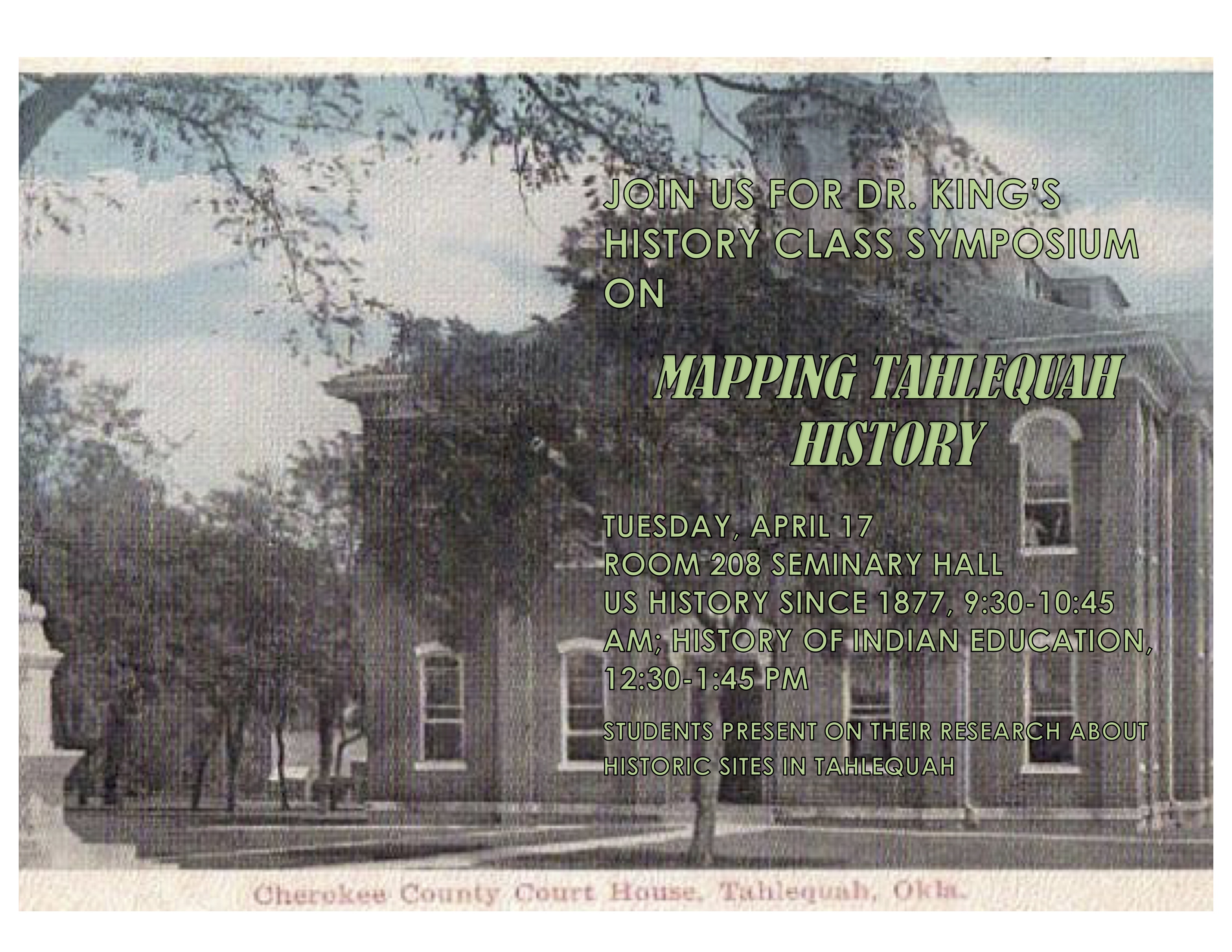 Mapping Tahlequah History Class Symposium